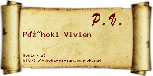 Páhoki Vivien névjegykártya