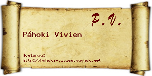 Páhoki Vivien névjegykártya
